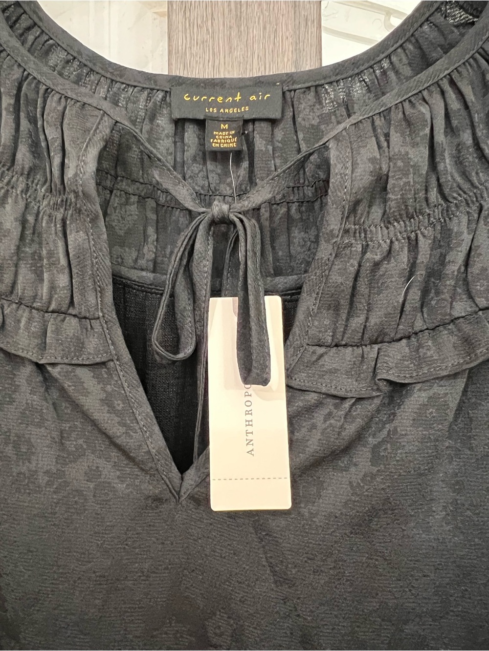 NWT Black Anthropologie Blouse